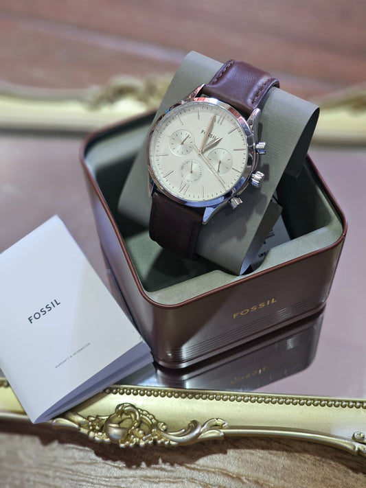 RELOJ FOSSIL BQM2363 FAJA DE CUERO COLOR CAFE PARA HOMBRE