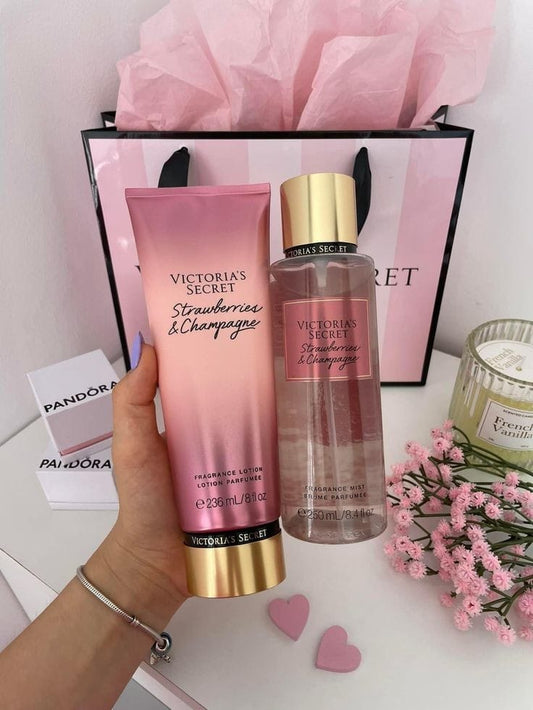 VICTORIAS SECRET - STRAWBERRY  CHAMPAGNE  250 ML CREMA CORPORAL Y BODY MIST PARA MUJER