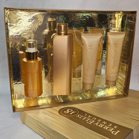 SET PERRY ELLIS 18 SENSUAL 4 PIEZAS PARA MUJER