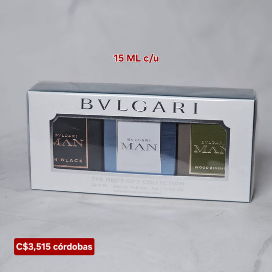 MINI SET BVLGARI 3*15ML PARA HOMBRE