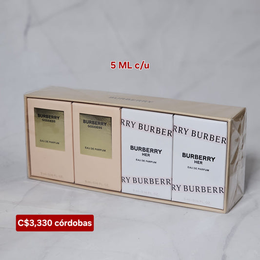 MINI SET  BURBERRY 4*5ML PARA  MUJER