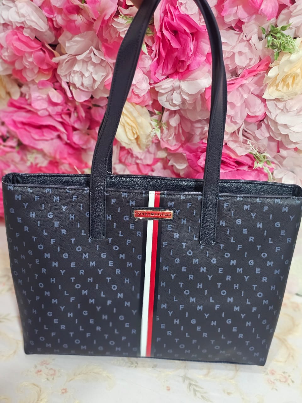 TOMMY COLOR AZUL ESTILO TOTE BAG PARA MUJER