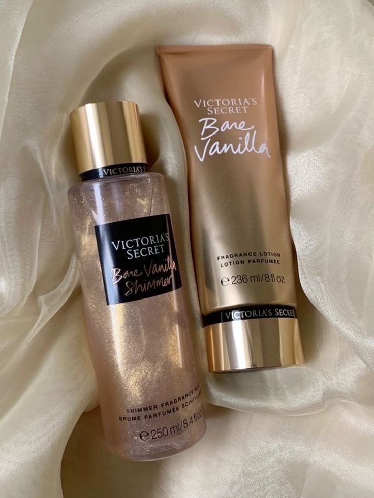 VICTORIAS SECRET BARE VANILLA SHIMMER BODY MIST 250ML + BODY LOTION 236 ML